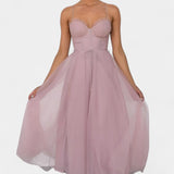 Vestido midi de tul Eileen elegante y sofisticado