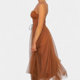 Vestido midi de tul Eileen elegante y sofisticado