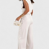 Conjunto Sofía de Hombros Asimétricos y Drapeados Elegantes