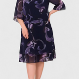 Vestido de Gasa Shriley con Estampado Midnight Swirl y Silueta Fluida para un Look Elegante y Sofisticado