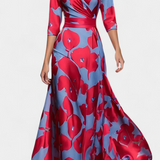 Lauren Vestido Maxi Envolvente Floral Elegante y Confortable