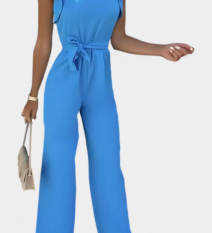 Vestido Shalonda Mono Elegante sin Mangas con Lazo para un estilo sofisticado