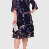 Vestido de Gasa Shriley con Estampado Midnight Swirl y Silueta Fluida para un Look Elegante y Sofisticado