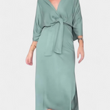 Ainhoa Vestido Casual con Nudo Frontal y Escote en V - Estilo Confort y Elegancia