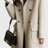 Camille Elegante Abrigo de Lana Clásico con Doble Botonadura