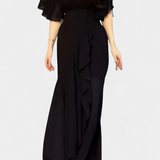 Vestido Cruzado con Estampado y Escote en V Elegante y Conjugado con Mangas Acampanadas