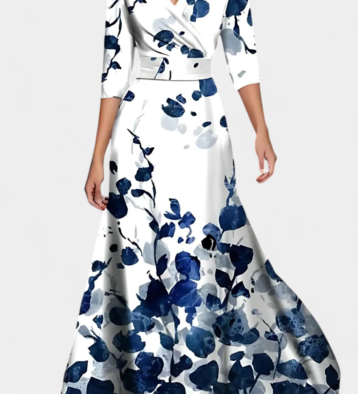 Lauren Vestido Maxi Envolvente Floral Elegante y Confortable