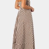 Elegante Vestido Rosa Fruncido Convertible con Encanto Nocturno para Inspirar Miradas