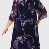 Vestido de Gasa Shriley con Estampado Midnight Swirl y Silueta Fluida para un Look Elegante y Sofisticado