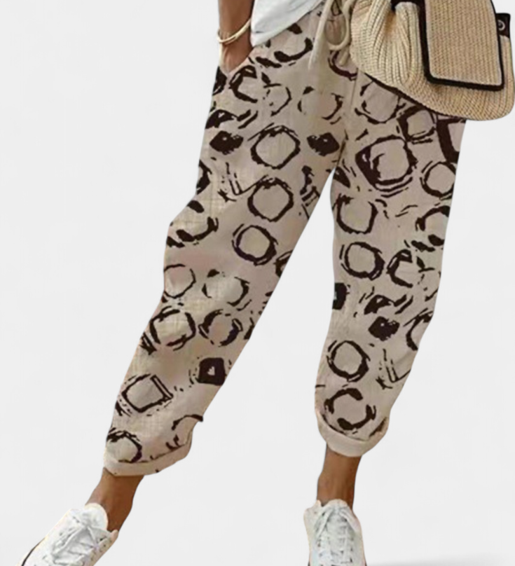 Mely Pantalones de Lino de Corte Relajado y Diseño Atemporal para un Estilo Clásico y Cómodo