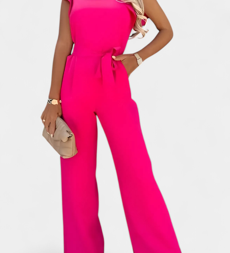 Vestido Shalonda Mono Elegante sin Mangas con Lazo para un estilo sofisticado