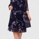 Vestido de Gasa Shriley con Estampado Midnight Swirl y Silueta Fluida para un Look Elegante y Sofisticado