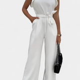 Vestido Shalonda Mono Elegante sin Mangas con Lazo para un estilo sofisticado