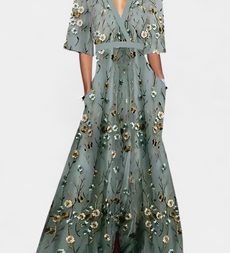 Vestido Daphne Envoltura Floral con Estilo Atemporal y Elegancia