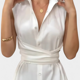 Meryl Vestido Camisero con Botones y Cinturón Ajustable para un Estilo Elegante y Comodidad