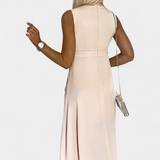 Elegante Vestido Midi Envolvente Jivka con Encantador Escote en V