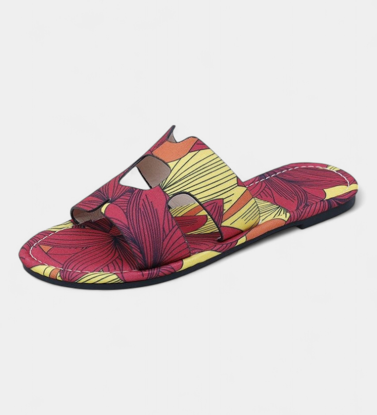 Sandalias Berenice Planas Multicolores con Estampado Tropical para un look vibrante y fresco