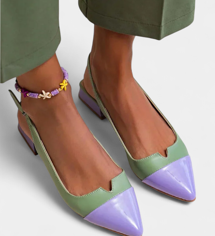 Grazia Sandalias Vibrantes con Punta Afilada y Tira Trasera para un Estilo Único