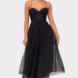 Vestido midi de tul Eileen elegante y sofisticado