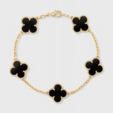 Pulsera de Trébol con Diseño Elegante y Acabado en Baño de Oro