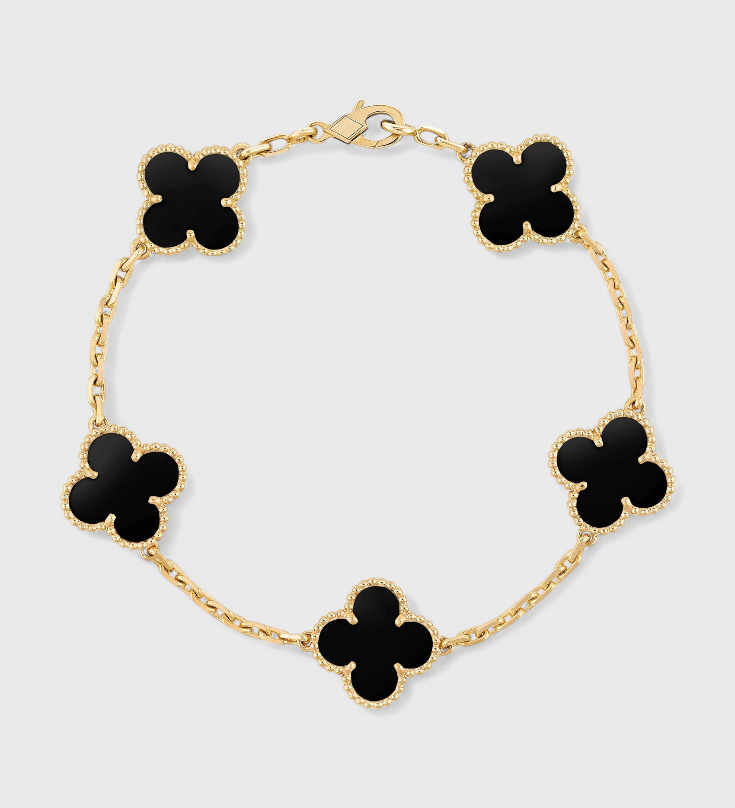 Pulsera de Trébol con Diseño Elegante y Acabado en Baño de Oro