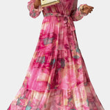 Dajana Vestido Maxi Envolvente con Encantador Estampado Floral