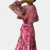 Dajana Vestido Maxi Envolvente con Encantador Estampado Floral