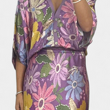 Conjunto Elegante de Blusa y Falda de Cola de Pez con Estampado Floral