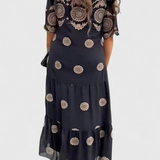 Cathy Vestido de Verano Elegante de Malla con Detallado Hueco y Corte Suelto Perfecto para Estilo y Comodidad
