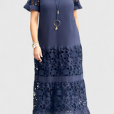 Marquise Vestido Midi Cubridor con Drapeado Estilizado y Acentuador de Silueta