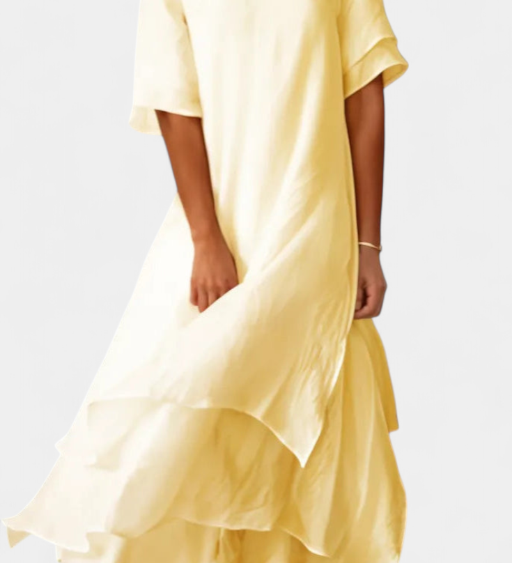 Vestido de Algodón en Capas Eloise - Elegancia y Estilo Sofisticado