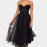 Vestido midi de tul Eileen elegante y sofisticado