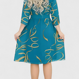 Amelie Vestido Midi Estampado con Cinturón Ajustable y Diseño Versátil para Toda Ocasión
