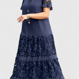 Marquise Vestido Midi Cubridor con Drapeado Estilizado y Acentuador de Silueta