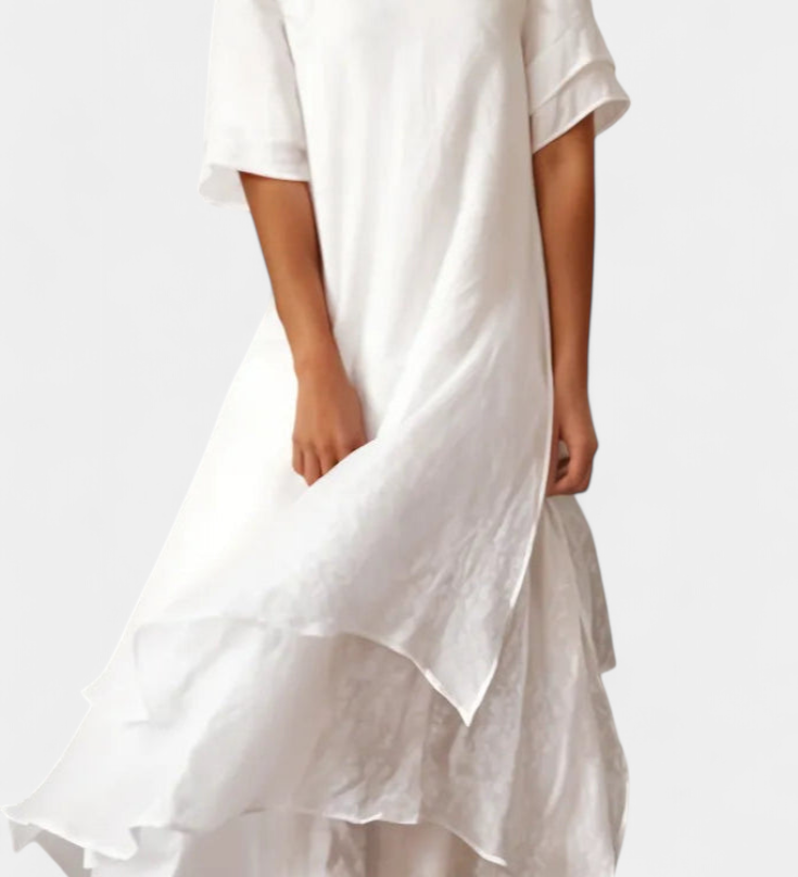 Vestido de Algodón en Capas Eloise - Elegancia y Estilo Sofisticado