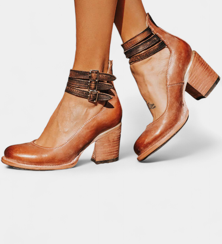 Penka Tacones con Bloque Moderno en Eco-Cuero y Diseño Atemporal