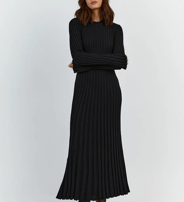 Darla Vestido de Punto Acanalado con Cinturón - Elegancia y Estilo en Cada Detalle