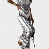 Conjunto de Moda Leonie Paisley con Elegantes Tiras