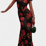 Vestido Qipao Mayra con Encantador Estampado de Rosas para un Toque Elegante