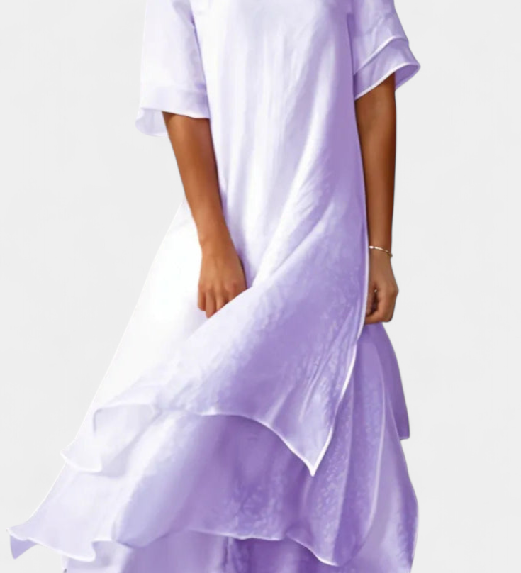 Vestido de Algodón en Capas Eloise - Elegancia y Estilo Sofisticado