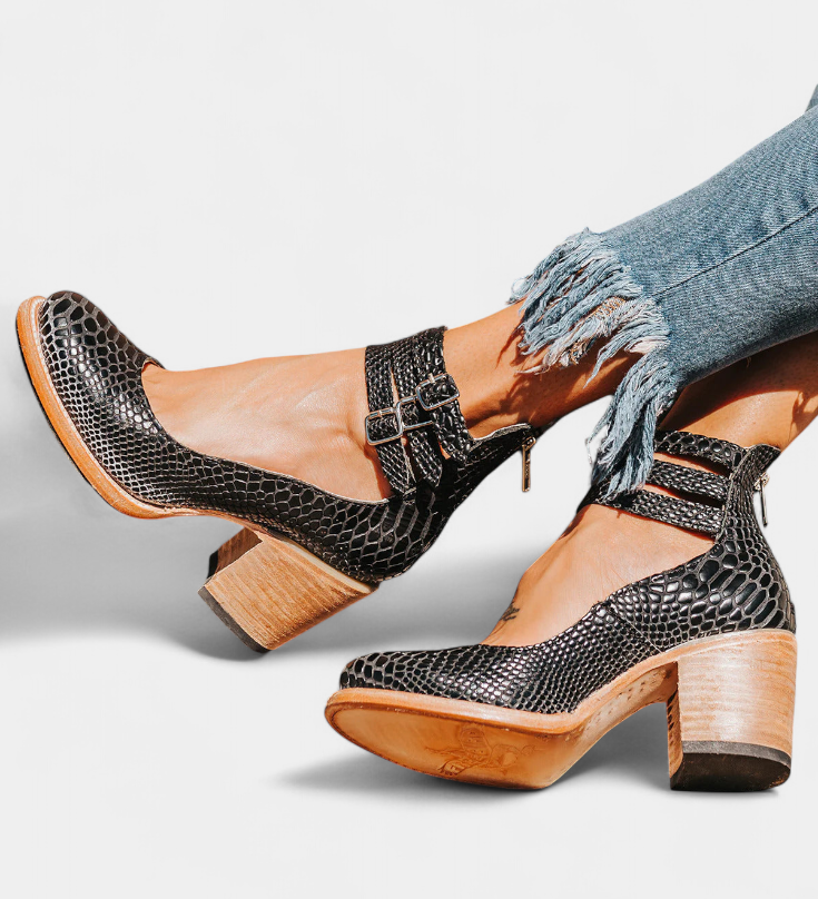 Penka Tacones con Bloque Moderno en Eco-Cuero y Diseño Atemporal