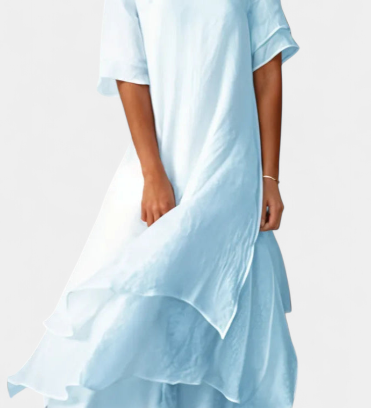 Vestido de Algodón en Capas Eloise - Elegancia y Estilo Sofisticado