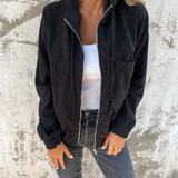 Clara | Chaqueta de pana con capucha y cremallera