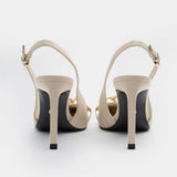 Tacones Metálicos Elegantes con Cadena de Estilo Moderno
