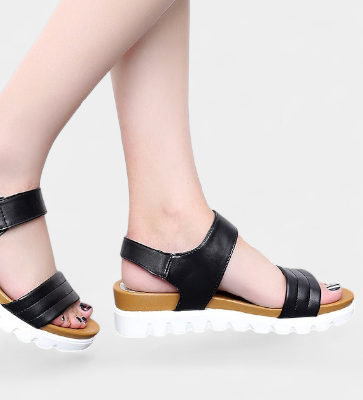 Clotide Sandalias de Plataforma Casual con Doble Correa y Hebilla Ajustable para un Estilo Único