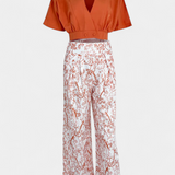 Conjunto Olivia Boho con Cuello en V y Pierna Ancha para un Estilo Unico