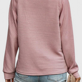 Elegante Jersey Helene de Cuello en V con Cremallera y Manga Larga para un look sofisticado