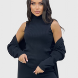 Elegante Conjunto de Punto Mahalia de 3 Piezas para un Look Completo