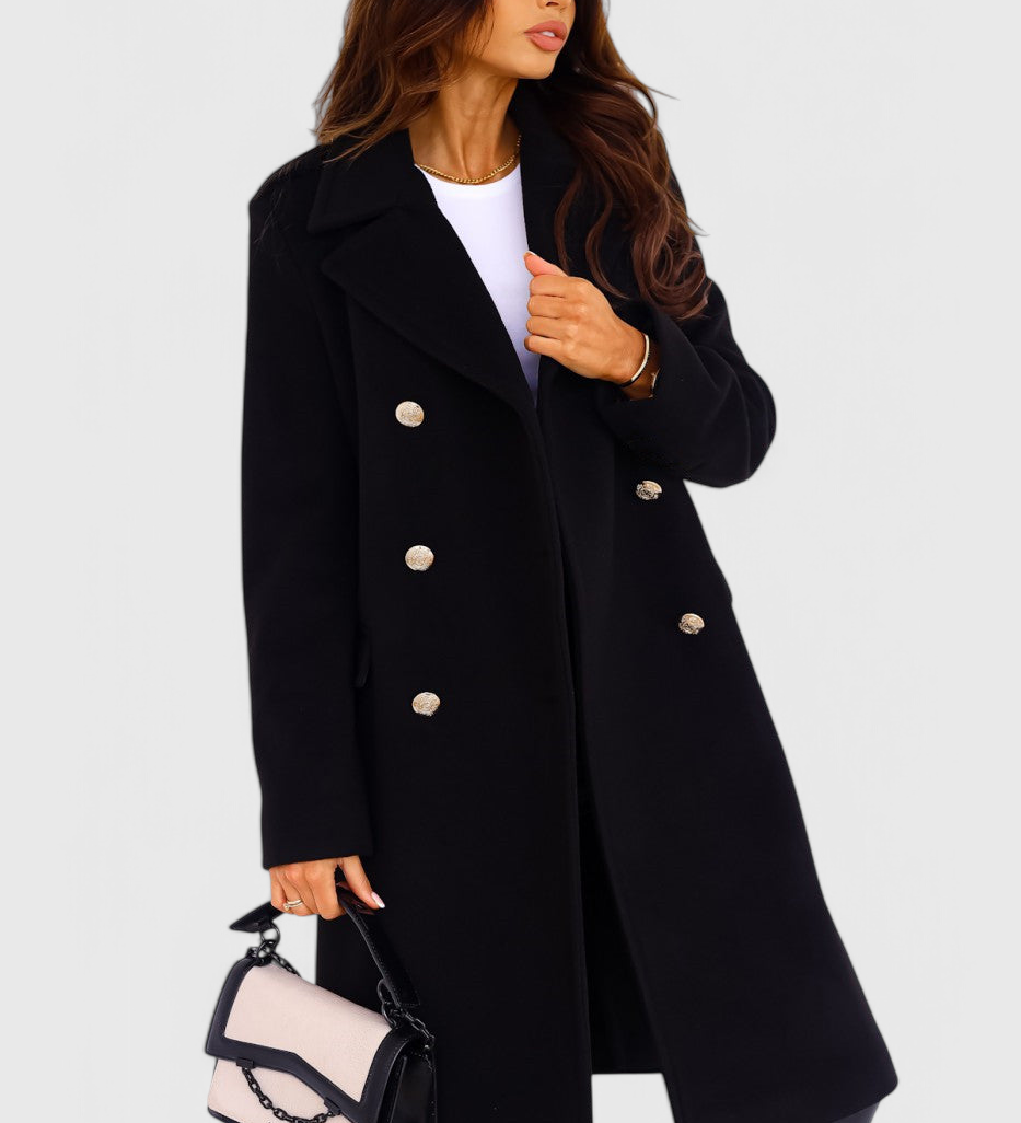 Abrigo Clásico de Lana Yara con Silueta Estructurada Para un Look Elegante y Sofisticado