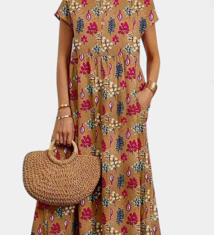 Vestido Floral Chic Yuridia con Silueta Flowy para un Look Elegante y Atractivo